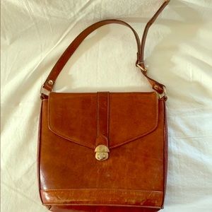 Brown leather hand bag